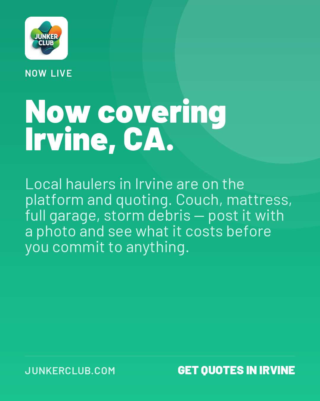 Now covering Irvine, CA.